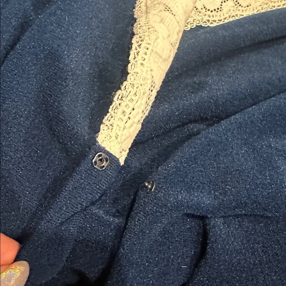 Vintage Vanity Fair Plush Poly Robe with Lace Trim | Made in USA | Size Small
